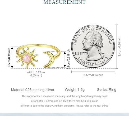 MUNDELL 925 Sterling Silver Opal Star and Moon Open Ring for Women Vintage Twisted Adjustable Stackable Ring Dazzling Statement Ring Fine Jewelry in Saudi Arabia