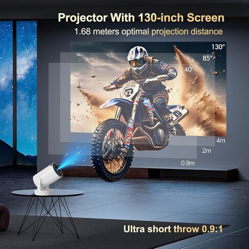 Mini Projector with WiFi and Bluetooth, Support 4K Portable Projector, Smart Android 11 HY300 PRO HIFI Projectors, Auto Keystone Correction, 180°Rotatable, 40"-150" Display for Bedroom Outdoor in Saudi Arabia