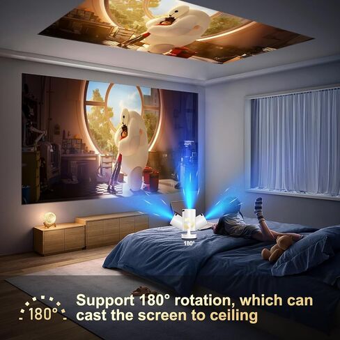 Mini Projector with WiFi and Bluetooth, Support 4K Portable Projector, Smart Android 11 HY300 PRO HIFI Projectors, Auto Keystone Correction, 180°Rotatable, 40"-150" Display for Bedroom Outdoor in Saudi Arabia