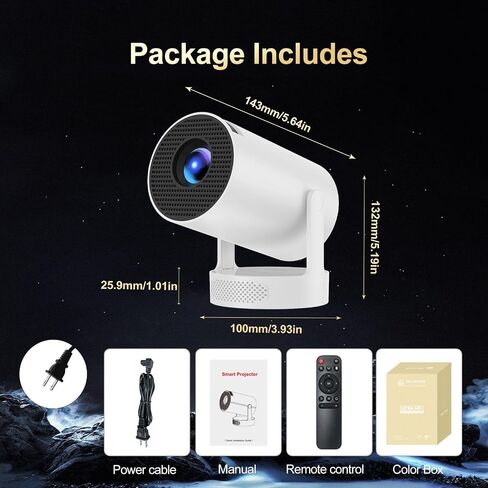 Mini Projector with WiFi and Bluetooth, Support 4K Portable Projector, Smart Android 11 HY300 PRO HIFI Projectors, Auto Keystone Correction, 180°Rotatable, 40"-150" Display for Bedroom Outdoor in Saudi Arabia