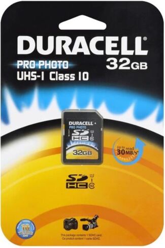 Duracell 16GB Class 10 UHS-1 U1 PRIM SD HC CARMY تصل إلى 45 ميجابايت/ثانية [متوافقة مع Canon EOS REBEL T5I T6I 80D 6D SL1 NIKON D3300 D5500 D5600 D7200 D750 Sony Pentax Kodak Olympus Panasonic] in Kuwait