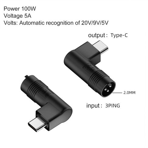 Double Male End 3Ping DC2mm to USB C Conversion Adapter 3Pin 2mm to Type C Converter Connect Multiple Devices Easily Conversion Head in Kuwait