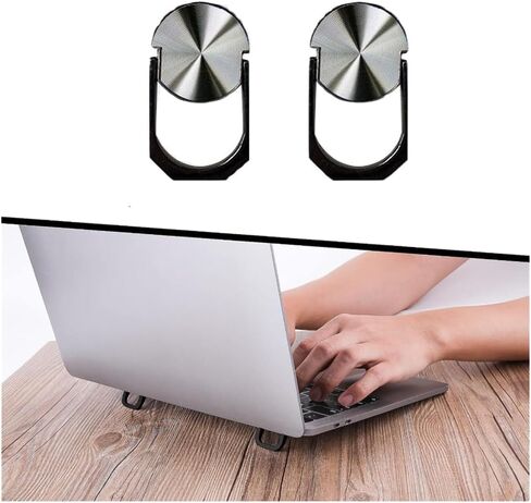 2pcs حامل كمبيوتر محمول ميني محمول ذاتيا ، حامل سطح مكتب غير مرئي محمول لمكتب دفتر ولوحة المفاتيح الأسود in Kuwait