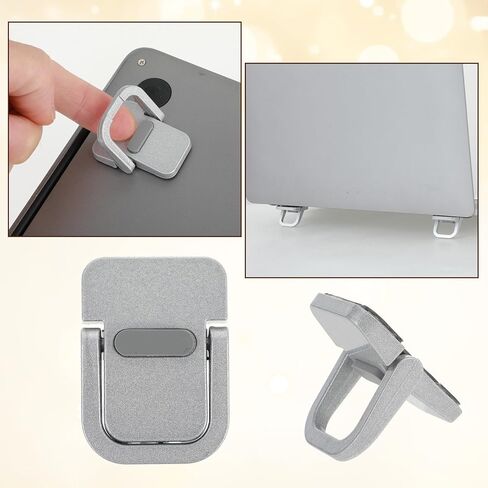 2pcs لوحة مفاتيح ، أقدام محمولة قابلة للطي صغيرة ، وقصة محمولة لوحة مفاتيح مع منصات مضادة للانزلاق متوافقة مع Dell XPs ، Lenovo ، HP More. (Silver Gray) in Kuwait