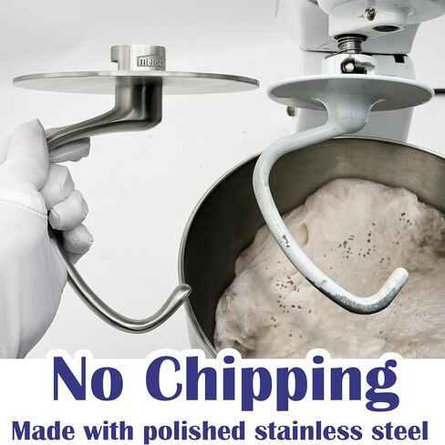 خطاف عجينة من الفولاذ المقاوم للصدأ المضاد لـ climb لـ Kitchenaid 4.5-5 QT خلاطات رأس الميل ، مع درع 5.1 بوصة لإيقاف العجين ، يحل محل K45DH in Saudi Arabia