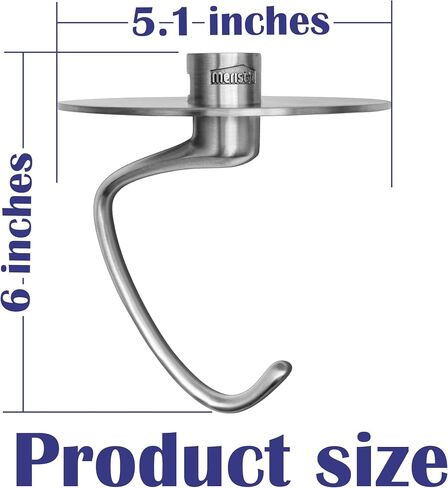 خطاف عجينة من الفولاذ المقاوم للصدأ المضاد لـ climb لـ Kitchenaid 4.5-5 QT خلاطات رأس الميل ، مع درع 5.1 بوصة لإيقاف العجين ، يحل محل K45DH in Saudi Arabia