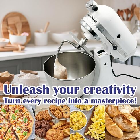 خطاف عجينة من الفولاذ المقاوم للصدأ المضاد لـ climb لـ Kitchenaid 4.5-5 QT خلاطات رأس الميل ، مع درع 5.1 بوصة لإيقاف العجين ، يحل محل K45DH in Saudi Arabia