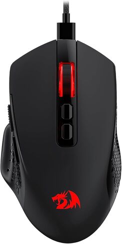 Redragon M695 الماوس السلكي للألعاب ، 24000 كحد أقصى فئران ألعاب ضوئية مع 7 أزرار قابلة للبرمجة ، بناء قبضة طبيعية مريحة ، يدعم البرمجيات مفاتيح DIY و DPI ، Black in Saudi Arabia