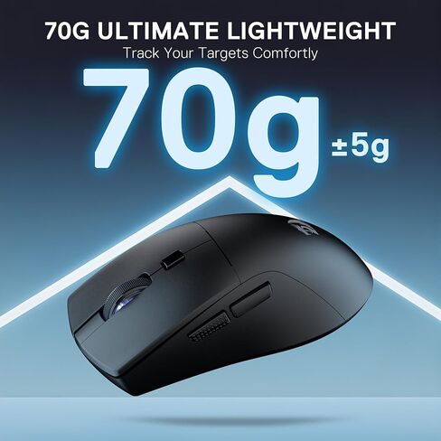 Redragon M618 LIT Wireless Gaming Mouse, 10000 DPI Optical Ergonomic Mouse with 6 Programmable Buttons, 70G Ultra Lightweight, Software Supports DIY Keybinds in Saudi Arabia