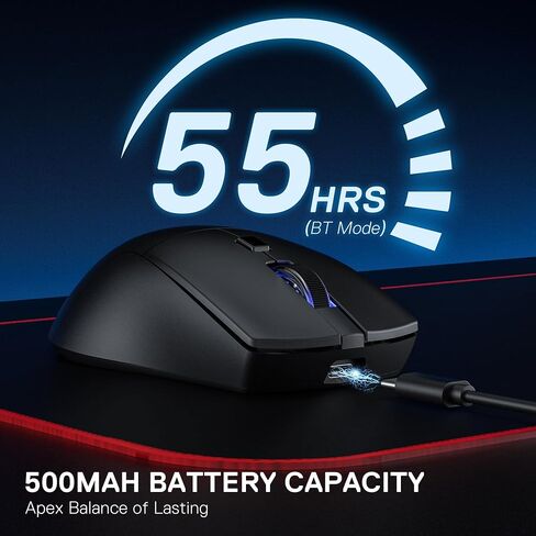 Redragon M618 LIT Wireless Gaming Mouse, 10000 DPI Optical Ergonomic Mouse with 6 Programmable Buttons, 70G Ultra Lightweight, Software Supports DIY Keybinds in Saudi Arabia