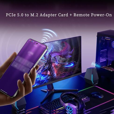 P560RPO PCIE 5.0 x16 to M.2 NVME SSD CARD-128GBPS لوحة تمدد كاملة السرعة مع ترميز سبائك الألومنيوم ، نقل 10000 ميجابايت/ثانية ، إشارة مستقرة ، توافق واسع in Saudi Arabia