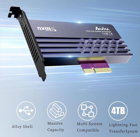 P560RPO PCIE 5.0 x16 to M.2 NVME SSD CARD-128GBPS لوحة تمدد كاملة السرعة مع ترميز سبائك الألومنيوم ، نقل 10000 ميجابايت/ثانية ، إشارة مستقرة ، توافق واسع in Saudi Arabia
