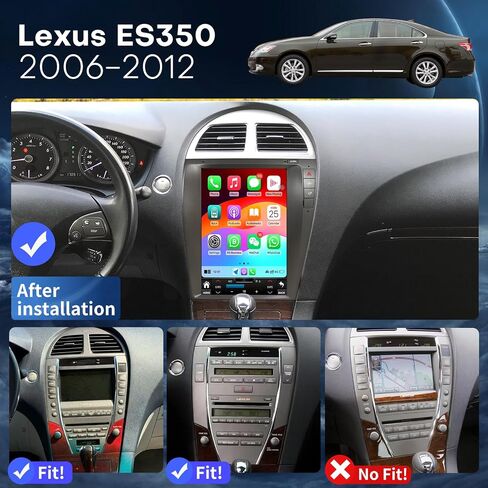 Radio for Lexus ES350 2006-2012 Radio Upgrade 8Core 4+64G Wireless Carplay Android Auto 12.1 Inch Touch Screen AHD Backup Camera WiFi SWC DSP FM/AM in Saudi Arabia