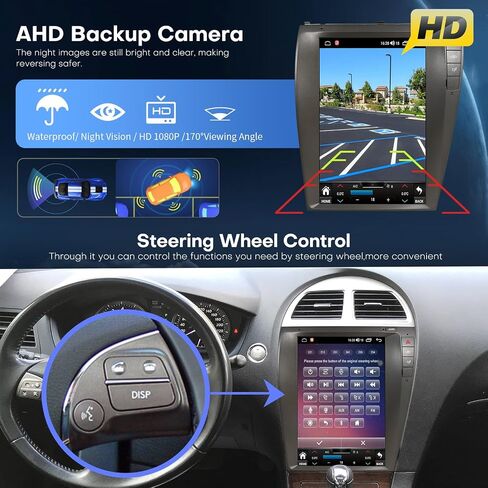 Radio for Lexus ES350 2006-2012 Radio Upgrade 8Core 4+64G Wireless Carplay Android Auto 12.1 Inch Touch Screen AHD Backup Camera WiFi SWC DSP FM/AM in Saudi Arabia