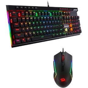 Redragon K580 Vata RGB LED لوحة مفاتيح ألعاب ميكانيكية وإضاءة M616 حزمة الماوس للألعاب M616 in Kuwait