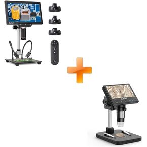 المجهر الرقمي لحام Elikliv 4K: Max Max Max Magnetic 3 Lens Coin Microscope مع 10.1 " in Kuwait