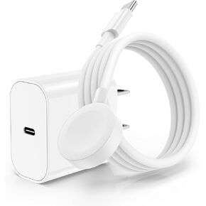 Apple Watch Fast Charger with USB C iPhone Charger Block Plug, Magnetic iWatch Charging Cable 6ft and Type C Charger for Apple Watch Series Ultra 2/Ultra/Series 9/8/7/SE/6/5/4/3 in Kuwait