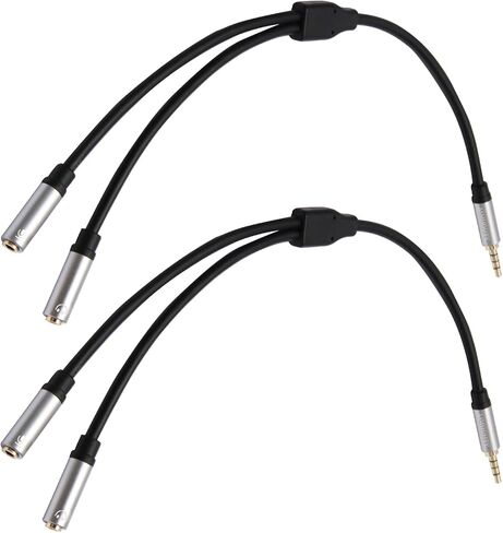 Headphone Splitter 2-Pack, 3.5mm Headphone Mic Splitter for Headset with Separate Audio Microphone Jacks, Compatible for Xbox, PS4, Phone, Laptop, PC (Not for 2 Headphones) in Saudi Arabia
