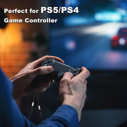Headphone Splitter 2-Pack, 3.5mm Headphone Mic Splitter for Headset with Separate Audio Microphone Jacks, Compatible for Xbox, PS4, Phone, Laptop, PC (Not for 2 Headphones) in Saudi Arabia