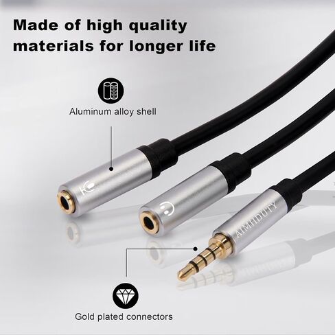 Headphone Splitter 2-Pack, 3.5mm Headphone Mic Splitter for Headset with Separate Audio Microphone Jacks, Compatible for Xbox, PS4, Phone, Laptop, PC (Not for 2 Headphones) in Saudi Arabia