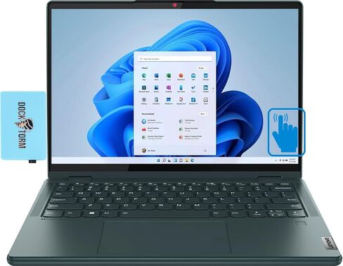 Lenovo Yoga 6 Dark Teal 2-in-1 Laptop 13.3" Touchscreen WUXGA IPS (AMD Ryzen 5 7530U 6-Core, 8GB RAM, 512GB PCIe SSD, AMD Radeon, Backlit KYB, FP Reader, WiFi, Win 11 Home) w/Dockztorm Hub in Saudi Arabia