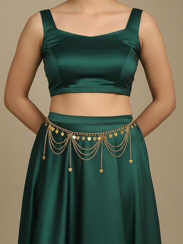 ELABEST Metal Waist Chain Gold Tassel Layered Chain Belt Waist Jewelry Accessories for Women Girls in Saudi Arabia