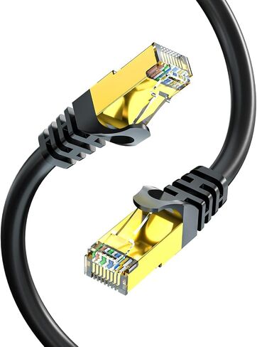 Cat 7 Ethernet Cable (6FT-100FT) Wire core Triple-Shielded SSTP Outdoor Ethernet Patch Cord – 10Gbps 600MHz, UV/Waterproof, Direct Burial PE Sheath for Modem/Router LAN RJ45 (6FT-CAT7) in Kuwait
