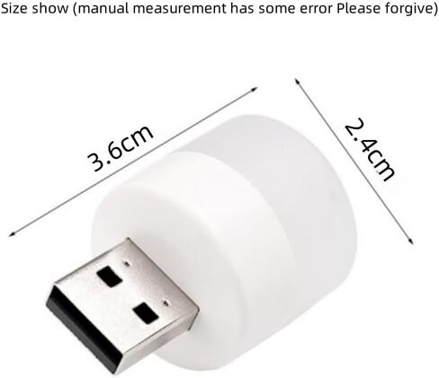 1PC Mini USB LED Mood Light - Dimmable for Bedroom, Desk, Car, Home Decor in Warm White/Cool White, White Light in Saudi Arabia