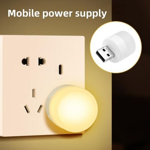 1PC Mini USB LED Mood Light - Dimmable for Bedroom, Desk, Car, Home Decor in Warm White/Cool White, White Light in Saudi Arabia