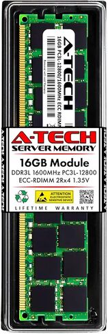 A-Tech 16GB RAM لـ Dell PowerEdge R620 | DDR3 1600MHz PC3-12800 ECC مسجلة RDIMM 2RX4 1.35V وحدة ترقية الذاكرة الفردية (استبدال SNP20D6FC/16G ، A6994465 ، 20D6F ، 020D6F) in Kuwait