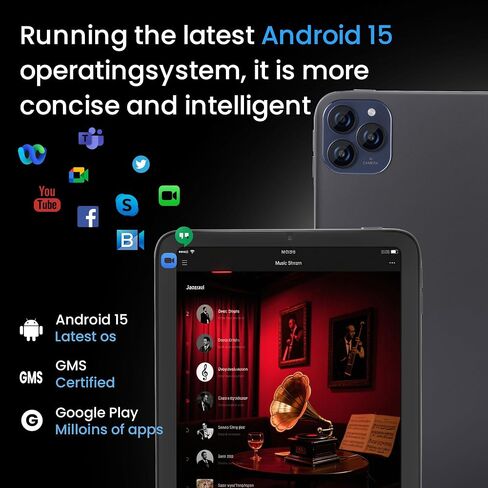 10.1 "Tablet ، Android 15،10.1 بوصة في الخلية ، 20 جيجابايت (8+12) RAM 128GB ROM ، بطارية 1280 × 800،6000 مللي أمبير في الساعة ، البلوتوث ، الكاميرا المزدوجة ، GMS ، wifi in Saudi Arabia