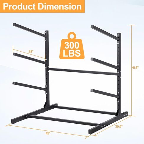 رف تخزين كاياك قائم بذاته من أوكسفانور 3 مستويات، حامل قوارب الكاياك وSUP قابل للتعديل، مقاوم للطقس وشديد التحمل، رف حامل لوح ركوب الأمواج، يحمل قوارب الكاياك، SUPs، ألواح التجديف، الزوارق in Kuwait
