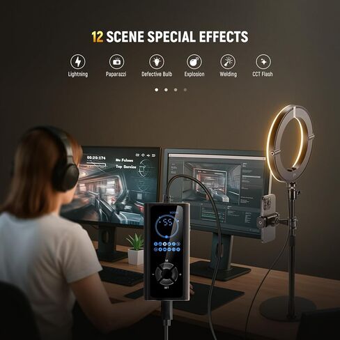 Neewer 10 "20W LED LED Light مع حامل هاتف حامل المكتب لجهاز الكمبيوتر المحمول iPhone ، BI Color 2900K-7000K ، USB C PD INPUT ، CRI97+ 1660LX/0.5M ، Makeie Makeup Tiktok Recording Conference Lighting ، RH10B in Kuwait