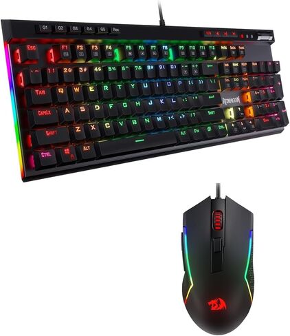Redragon K580 Vata RGB LED لوحة مفاتيح ألعاب ميكانيكية وإضاءة M616 حزمة الماوس للألعاب M616 in Kuwait