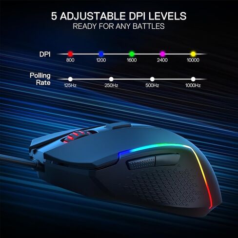 Redragon K580 Vata RGB LED لوحة مفاتيح ألعاب ميكانيكية وإضاءة M616 حزمة الماوس للألعاب M616 in Kuwait