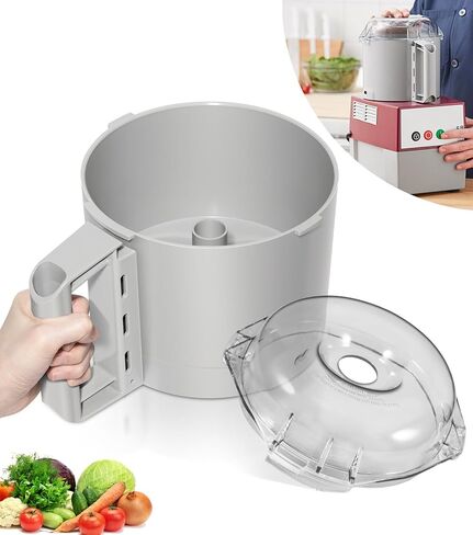 112204S Cutter Bowl & 106458S Cutter Bowl Lid Compatible with Robot Coupe R2, R2B, R2N, R2 Dice Food Processor, 3 Quart Bowl, Gray in Saudi Arabia