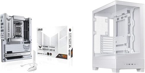 حزمة من ASUS TUF Gaming B850-BTF WiFi W AMD AMD ATX ، التصميم المخفي ، DDR5 ، PCIe 5.0 Ready ، 3x M.2 ، Wi-Fi 7 + ASUS A31 White ATX Mid-Far in Saudi Arabia