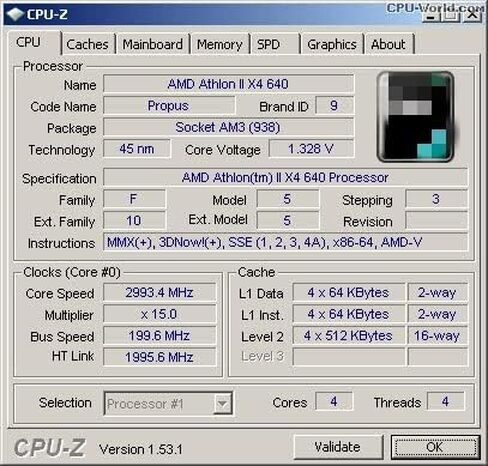 X4 640 وحدة المعالجة المركزية المستخدمة 4-core 4-thread معالج سطح المكتب 3 GHz 2M 95W Socket AM2+ Socket AM3 in Kuwait