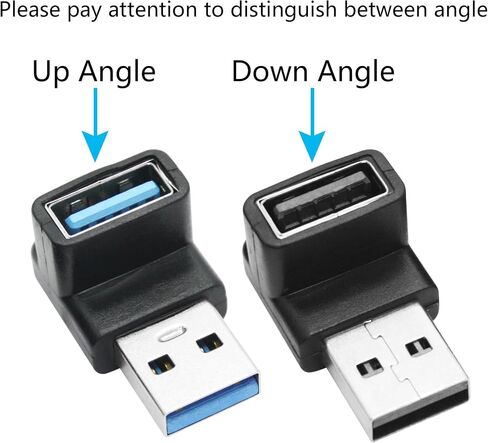 2pcs الزاوية اليمنى USB 3.2 من الذكور إلى محول الإناث 10 جيجابت في الثانية ، 90 درجة USB النوع A 3.1 موصل موصل نقل البيانات 3A الشحن السريع ، للكمبيوتر ، الكمبيوتر المحمول ، الماوس ، لوحة المفاتيح ، (زاوية أسفل) in Kuwait