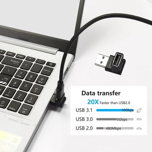2pcs الزاوية اليمنى USB 3.2 من الذكور إلى محول الإناث 10 جيجابت في الثانية ، 90 درجة USB النوع A 3.1 موصل موصل نقل البيانات 3A الشحن السريع ، للكمبيوتر ، الكمبيوتر المحمول ، الماوس ، لوحة المفاتيح ، (زاوية أسفل) in Kuwait