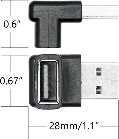 2pcs الزاوية اليمنى USB 3.2 من الذكور إلى محول الإناث 10 جيجابت في الثانية ، 90 درجة USB النوع A 3.1 موصل موصل نقل البيانات 3A الشحن السريع ، للكمبيوتر ، الكمبيوتر المحمول ، الماوس ، لوحة المفاتيح ، (زاوية أسفل) in Kuwait