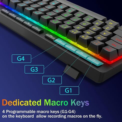 Redragon K519 RGB Gaming Keyboard Wired ، مفاتيح ماكرو إضافية على متن الطائرة ، مفاتيح الوسائط المتعددة المخصصة ، مضادة للضواحي ، RGB الخلفية ، دعم البرمجيات ، 60 ٪ مفاتيح غشاء هادئ محمول ، أسود in Kuwait