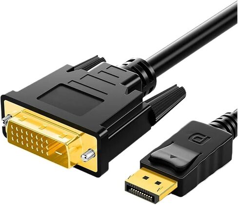 1080P DisplayPort DP to DVI 24+1 Cable Adapter DP to DVI Conversion Cable for de*/ll M>oni>tor Projector DisplayPort Cable 1.8m(1.8m) in Saudi Arabia