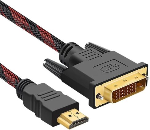 HDMI to DVI Adapter Conversion HD Cable 1.5m 300cm 5m 10m Bidirectional Red Black Network 1080P High-Definition M>oni>tor Video Cable(1.5M) in Saudi Arabia