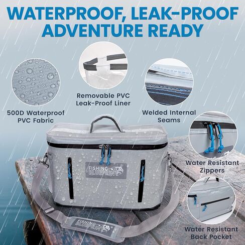 Kayak Cooler Behind Seat – Small Portable Cooler Bag for Kayak Seat Storage, Kayak Accessories for Fishing, Kayak Crate, Insulated Soft Sided Cooler Bag for Paddle Board Cooler - Fishing Blueprint in Saudi Arabia