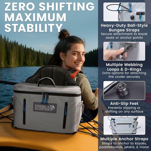 Kayak Cooler Behind Seat – Small Portable Cooler Bag for Kayak Seat Storage, Kayak Accessories for Fishing, Kayak Crate, Insulated Soft Sided Cooler Bag for Paddle Board Cooler - Fishing Blueprint in Saudi Arabia