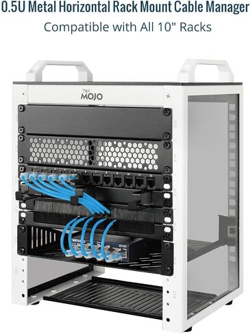 Tecmojo 2 Pack 0.5U مدير الكابلات الأفقي مع 3 حلقات D ، منظم كبلات Rackmount المعدني لربح الخادم ووزارة الخادم ، الأسود in Saudi Arabia