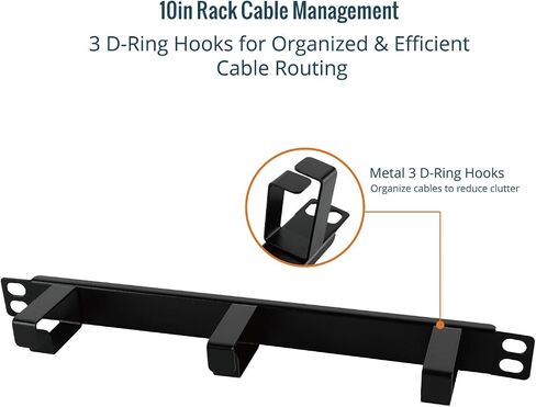 Tecmojo 2 Pack 0.5U مدير الكابلات الأفقي مع 3 حلقات D ، منظم كبلات Rackmount المعدني لربح الخادم ووزارة الخادم ، الأسود in Saudi Arabia