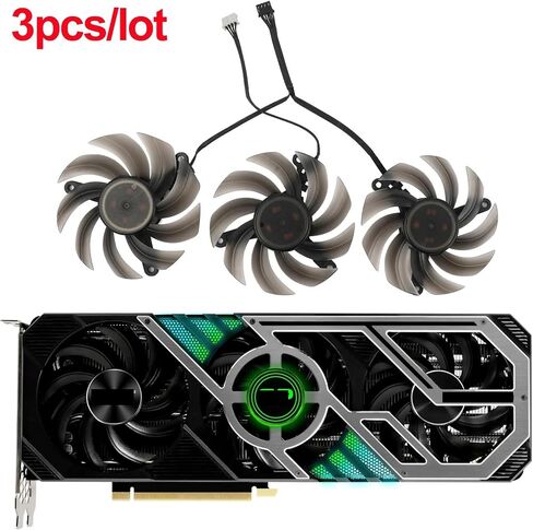 بطاقة فيديو المروحة 82 مم Th8015S2H -PC001 FD8015U12D متوافقة مع RTX 3060 TI 3070 3070TI 3080 3080TI (المروحة - 3pcs) in Kuwait