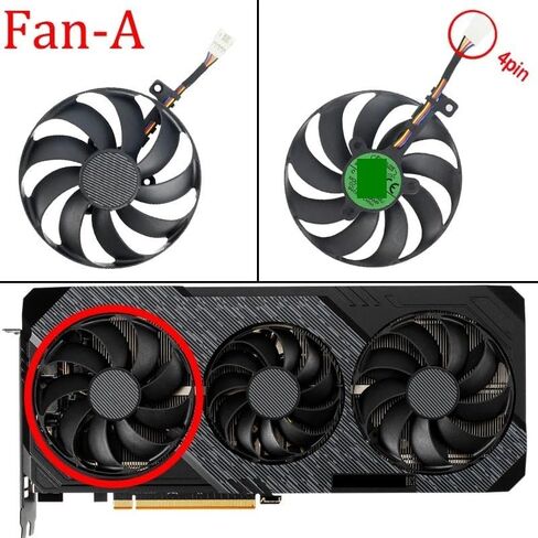 T129215BU T128010BU Card Card Card Pooler استبدال متوافق مع RX 5600 XT 5700 5700XT X3 EVO OC مروحة التبريد (المروحة - 3pcs) in Saudi Arabia